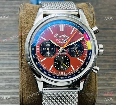 GM Factory Swiss Replica Breitling Top Time Chevrolet Corvette Mesh Bracelet Red Dial